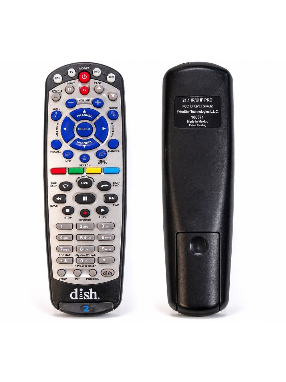 Dish Network 21.1 IR/UHF Pro Remote Control 186371 Tested Working OEM